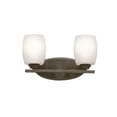 thumbnail image 1 of Kichler 5097OZS Eileen 100W 2 LED Bath Light, Olde Bronze, 1 of 1