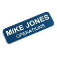 thumbnail image 2 of Custom Engraved Name Tag Badges â€“ Personalized Identification with Pin or Magnetic Backing, 1 Inch x 3 Inches, Blue/White, 2 of 5