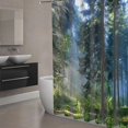 thumbnail image 3 of Misty Forest Sunshine Trees Waterproof Polyester Shower Curtains 72x72in with 12 Hooks, 3 of 7