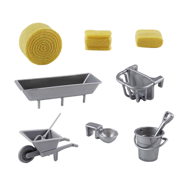 Milaget Farm Scene Decoration Miniature Model Kits Props Desktop Crafts Playset Ornament A