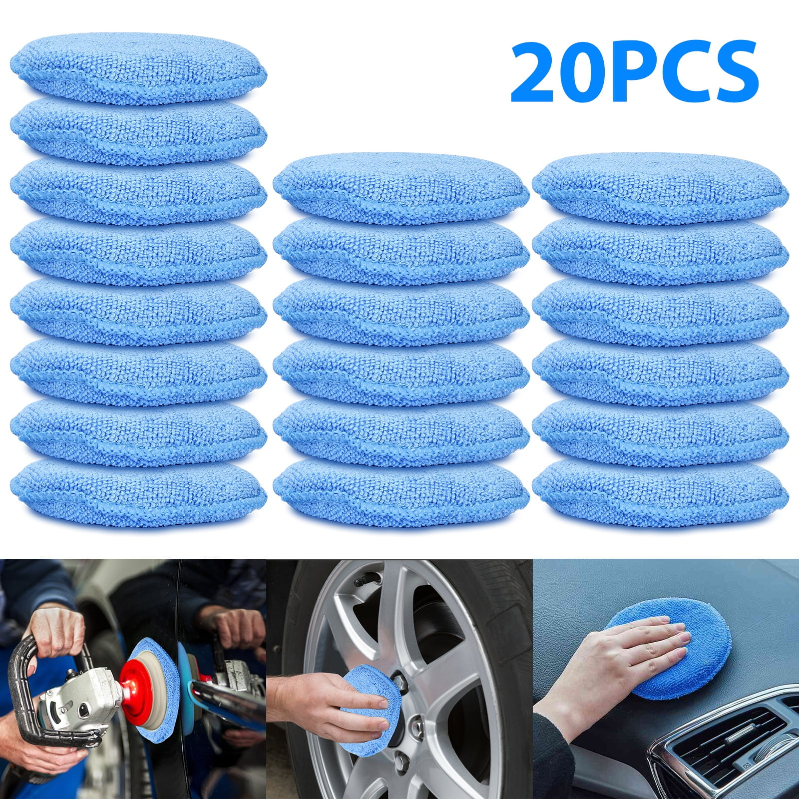 20/10pcs Microfiber Wax Applicator, TSV 5" Car Wax Applicator Pads with