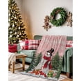 thumbnail image 2 of Snowman Merry Christmas Flannel Blanket for Bed,Travel and Camping, Pink Winter Socks Xmas Tree Super Soft Cozy Blanket for All Seasons 50" x 60", 2 of 6