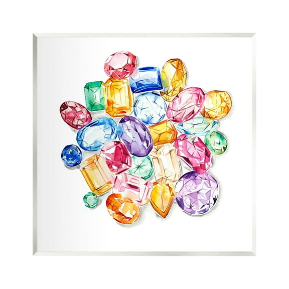 Stupell Industries Luxury Fashion Gemstones Abstract Painting Unframed Art Print Wall Art, 12 x 12
