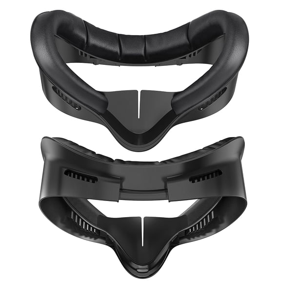 PU Leather Face Cover Pad with Anti-Leakage Nose Pad for Meta Quest 3S, Sweatproof VR Interface Cushion(Black)