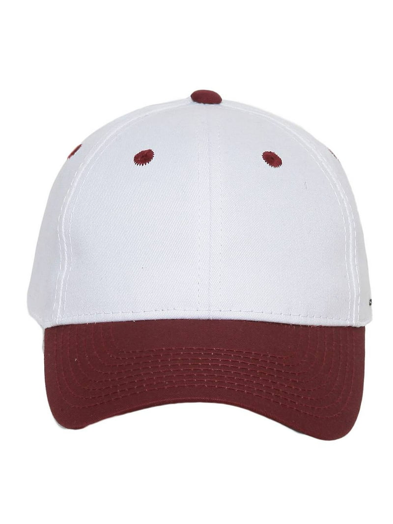 Two-Tone Adjustable Baseball Cap, White/Burgundy - Walmart.com