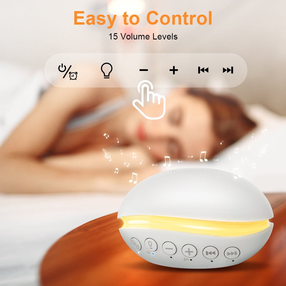 Calming Baby Sleep Machine & Portable White Noise Sound Machine for Adults - 26 Soothing Sounds with Night Light, Timer, 30H Battery, Travel-Friendly