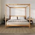 thumbnail image 6 of Pemberly Row Wood King Size Canopy Bed with Slatted Headboard in Natural, 6 of 10
