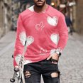 thumbnail image 2 of Maean Men Valentine's Day Tops Long Sleeve Crewneck Shirts Heart Graphic Fashion Tshirts for Mens, 2 of 5