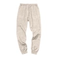 thumbnail image 5 of Harem Pants Men Drawstring Elastic Waist Taper Cotton Linen Pants Baggy Lightweight Casual Pants with Pocket, M, 5 of 5