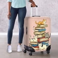 thumbnail image 4 of HELLHERO Cats Books Suitcase Cover Anti Scuff Elastic Polyester Luggage Cover for Travel Vacation, 4 of 7