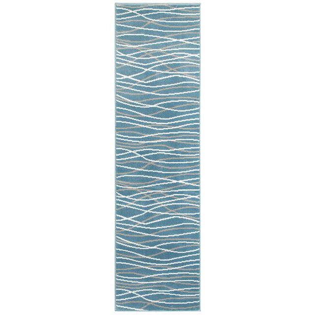 LR Resources GRAC281125TEA2175 2 Pi 1 Po x 7 Pi 5 Po Tapis de Coureur Rectangle de Grâce&44; Sarcelle