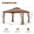 thumbnail image 4 of EAGLE PEAK 13 ft. W x 11 ft. D Double Roof Outdoor Patio Gazebo with Mosquito Net,Brown, 4 of 8