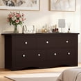 thumbnail image 2 of Homall 5 Drawer Double Dresser, Modern Wood Chest of Drawer for Living Room Bedroom,Brown, 2 of 7