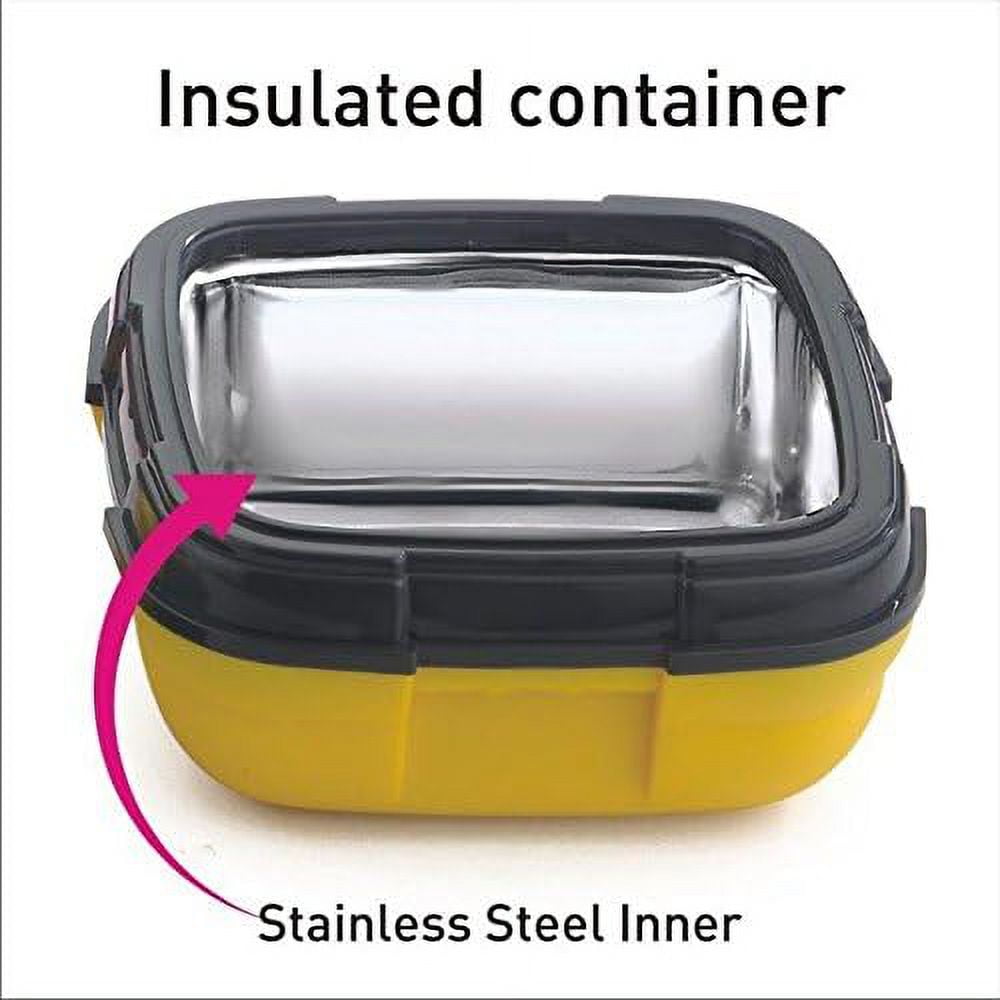 Pinnacle Thermoware 2-Pc Leak Proof Insulated Lunch Box Hot Food Container Set, Yellow