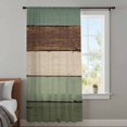 thumbnail image 4 of Green Brown Sheer Curtains 45 Inches Long, Country Wood Grain Abstract Stripe Light Filering Curtains, Breathable Simi Curtain Privacy Drapes for Kitchen Bathroom Lightweight Small Window Treatment, 4 of 9