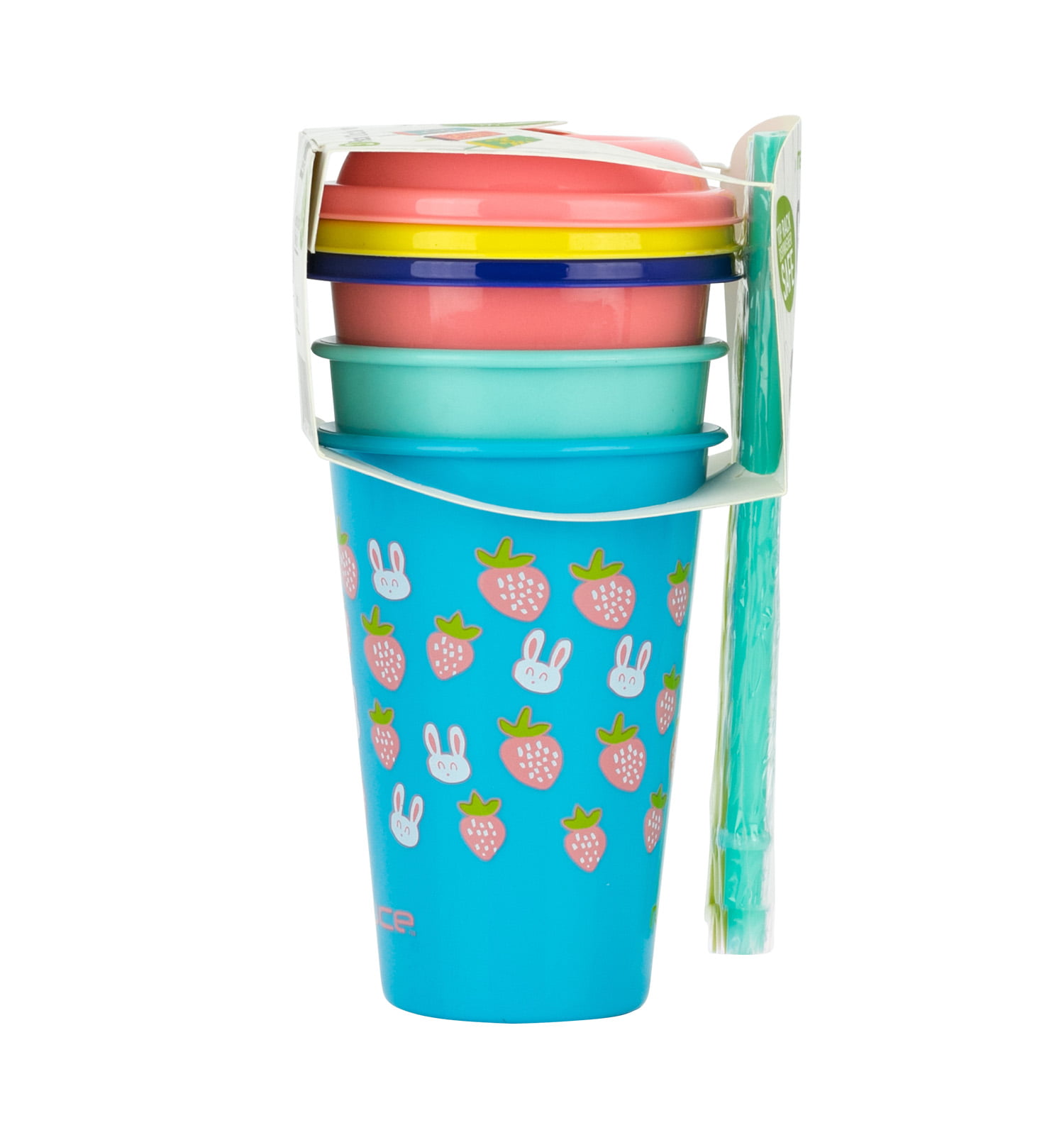 Re Play Made in USA 10 oz. Straw Cups for Toddlers, Pack of 4 - Reusable Kids Cups with Straws and Lids, Dishwasher/Microwave Safe - Toddler Cups