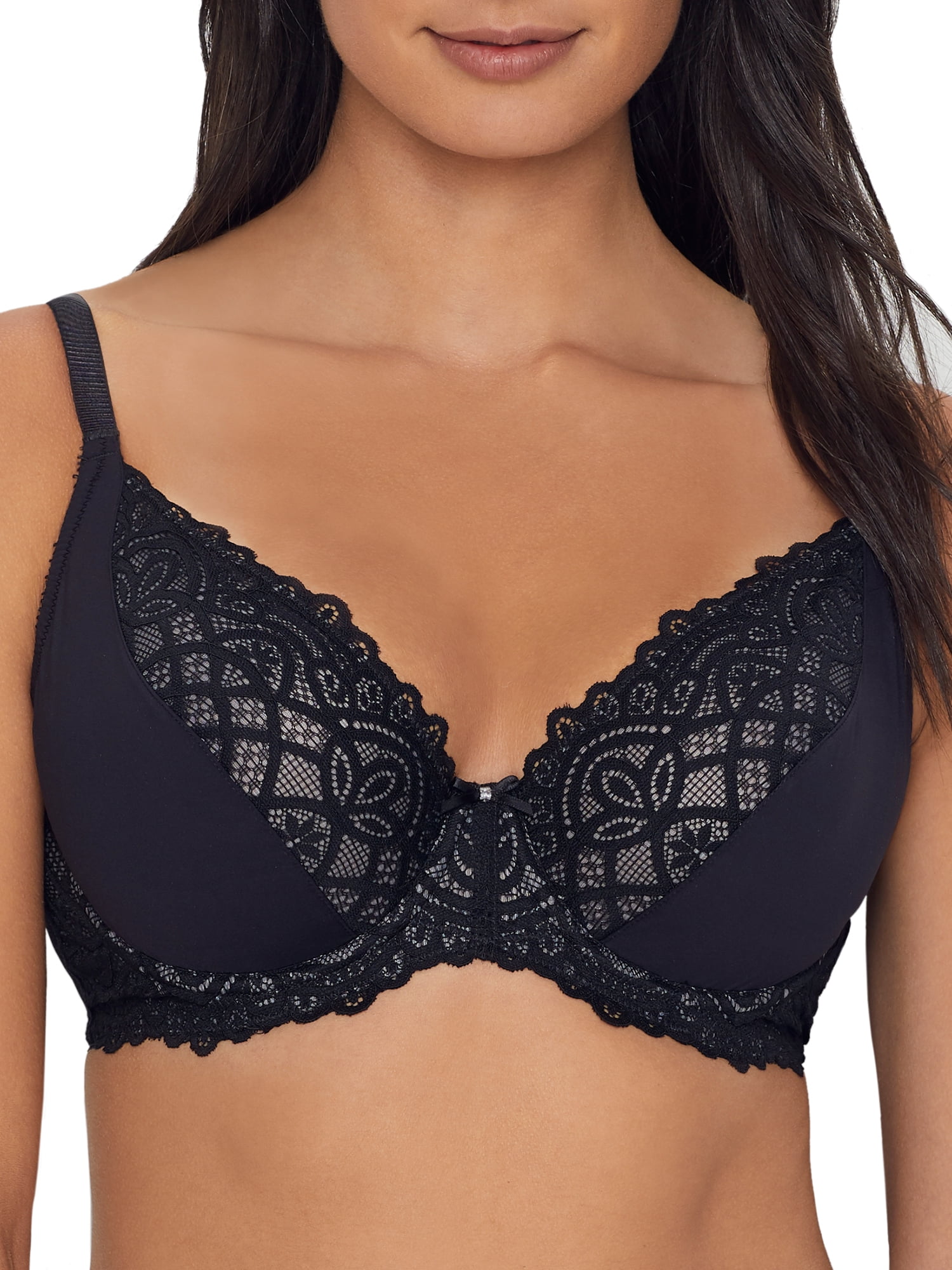 NEW CHARNOS ROSALIND BLACK FULL CUP UNDERWIRED BRA 116501 UK 32E OR 40D