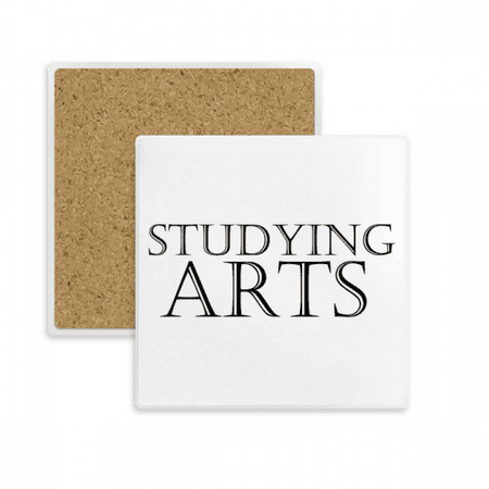 

Short Phrase Studying Arts Square Coaster Cup Mat Mug Subplate Holder Insulation Stone