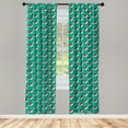 thumbnail image 4 of Ambesonne Green Xmas Window Curtains, Repetitive Santa Hats, Each 28" W x 95" L, White and Vermilion, 4 of 4