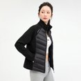 thumbnail image 4 of Chaqueta de plumón de pato para deportes al aire libre, de moda, con cuello de plumón, para mujer, corta, de invierno, de color sólido, se pueden abrir dos por fuera, 4 of 5