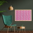 thumbnail image 2 of Valentine's Day Wall Art with Frame, Hearts in Geometric Polygonal Design Romantic Modern Pattern, Printed Fabric Poster for Bathroom Living Room, 35" x 23", Pink Fuchsia and Salmon, by Ambesonne, 2 of 2
