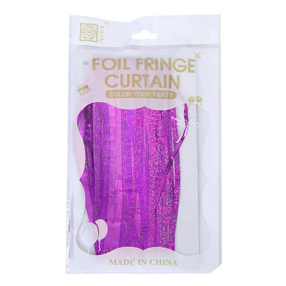 Miyuadkai Party Foil Curtains Curtain For Birthday Wedding Party Bright Rain Curtain Party Decoration Rain Curtain room decor Hot Pink One Size