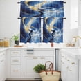 thumbnail image 3 of Gold Blue Sky Kitchen Curtains Valances and Tiers Set of 3 Abstract Vintage Oil Painting Art Tier Curtains and Valance with Rod Pocket for Small Windows, 27.5"x36", 3 of 9