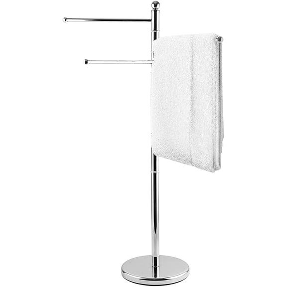 MyGift Freestanding 18.75" Towel Rack, Silver