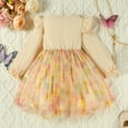 thumbnail image 4 of FYDUU Baby Girls Tutu Dress Toddler Girl Long Sleeve Tulle Dresses Cute Print Fall Formal Party Birthday Princess Dresses 3-4 Years, 4 of 6