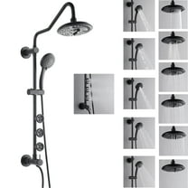 Forno Acqua AcquaSPA Retrofit Shower, Overhead Rainfall, 8 Inch Shower Head, Handheld Shower Head, Body Jets, 6 Way Diverter, Matte Black Finish, 2.5 GPM Flow Rate