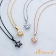 thumbnail image 4 of 555Jewelry Womens Stainless Steel 3D Star Geometry Shape Shiny Cubic Zirconia Dainty Gemstone CZ Solitaire Sparkly Merkaba Jewel High Fashion Minimal Pendant Necklace, Silver 18 Inch, 4 of 4
