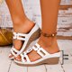 thumbnail image 4 of Sandalias de Cuña Negras para las Mujeres Reticular Corte Boca de Pescado Pie Abierto Zapatillas Sueltas Gruesas Primavera Verano, 4 of 9