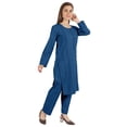 thumbnail image 3 of Moomaya Solid Kurta Pajama Set For Women Ethnic Set Full Sleeve Indian Formal Cotton Clothing, 3 of 7