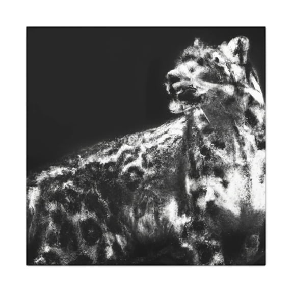 Winter Snow Leopard Portrait - Canvas