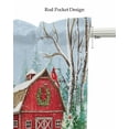 thumbnail image 5 of Christmas Linen Curtain Valance for Bedroom/Bathroom/Kitchen/Office/Living/Dining Room Window,Xmas Tree Truck Farm Barn Winter Snowflake Rod Pocket Topper Decorative Cafe Drapes Panel 42"x18", 5 of 6