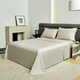 thumbnail image 6 of 100% Long Stape Cotton 4pc Sheets Set Queen Size 800TC Silky Sateen Smooth Soft Fitted Sheet Up to 16"(Beige Gray,Queen), 6 of 9