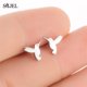 thumbnail image 1 of Pendientes de animales de acero inoxidable 100% para mujeres y niñas, bonitos pendientes de zorro, delfín, mariposa, conejo, dinosaurio, perro, joyería negra de murciélago, 1 of 2