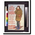 thumbnail image 2 of Historic Framed Print, On snow shoes to the barren grounds by Caspar W. Whitney. now appearing in Harpers magazine. Edward Penfield., 17-7/8" x 21-7/8", 2 of 9