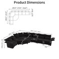 thumbnail image 2 of LLappuil Modular Sectional Sofa, Oversized 8 Seat Modular Sectional Sofa with Storage, 25.6" Deep Seat Chenille Sofa Couch for Living Room Black, 2 of 8