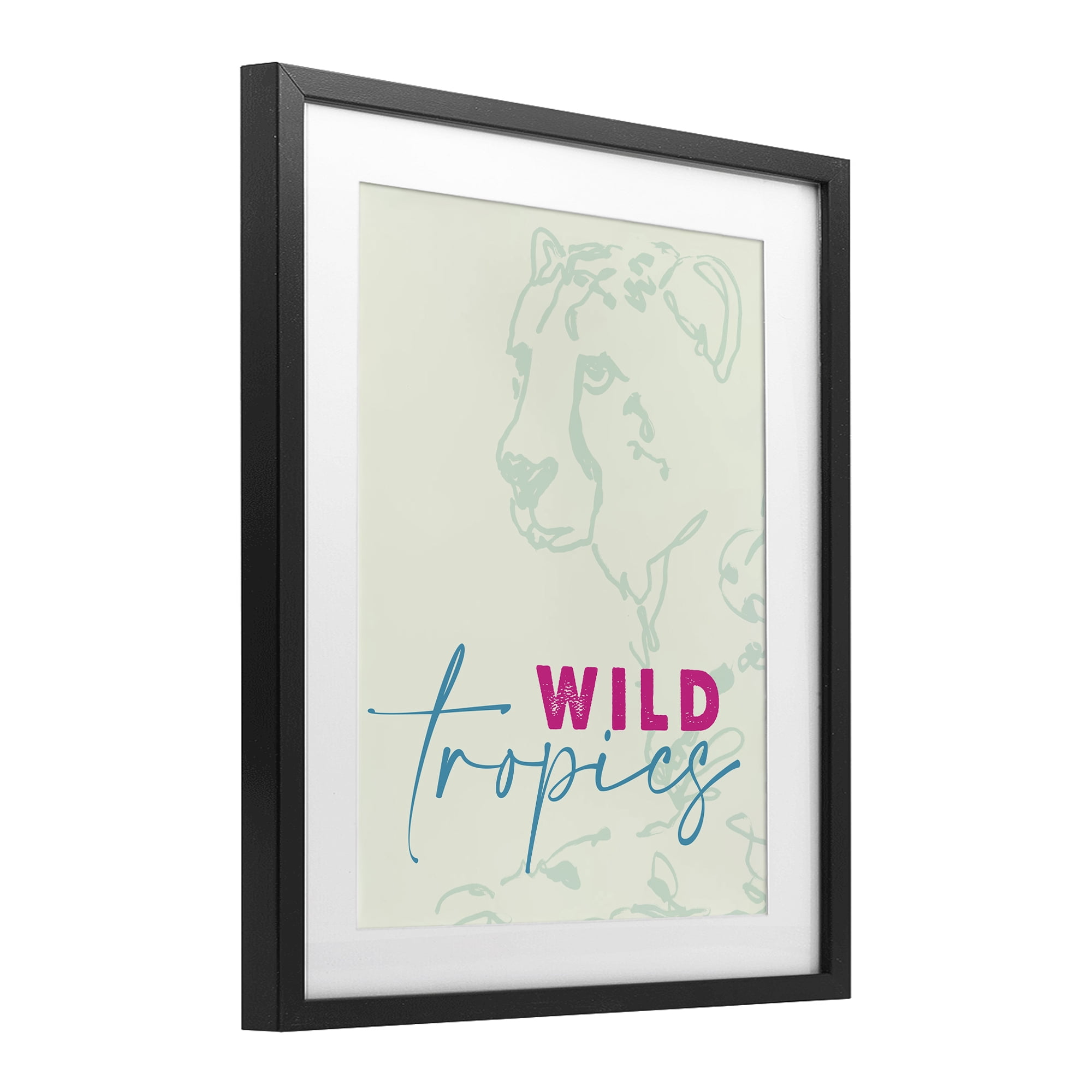 Stupell Industries Wild Tropics Cheetah Black Framed Print Under Glass, design by Lanie Loreth