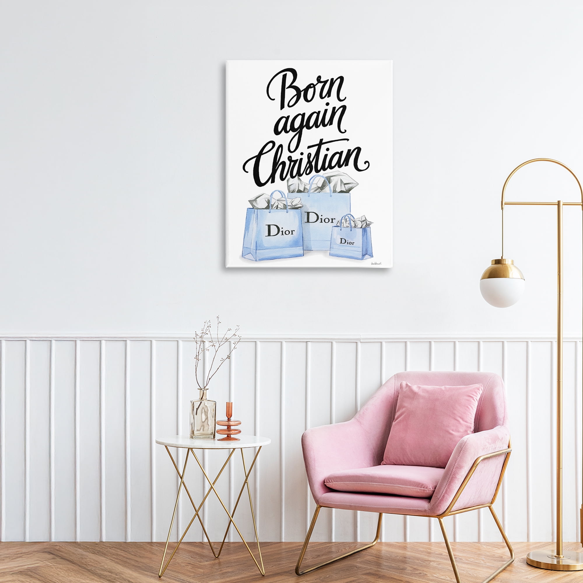 Glam Bags Born Again Christian Canvas Wall Art, design by Amanda Greenwood