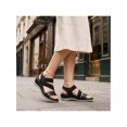 thumbnail image 5 of BLISSFUL STEP Women's Ankle Elastic Strap Wedge Heel Sandals Black-1 6.5, 5 of 7