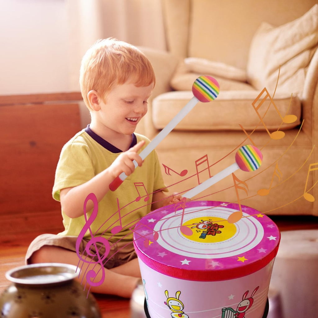 Kids Ground Floor Drum Hand Drum Tambourine Handheld Percussion Instrument