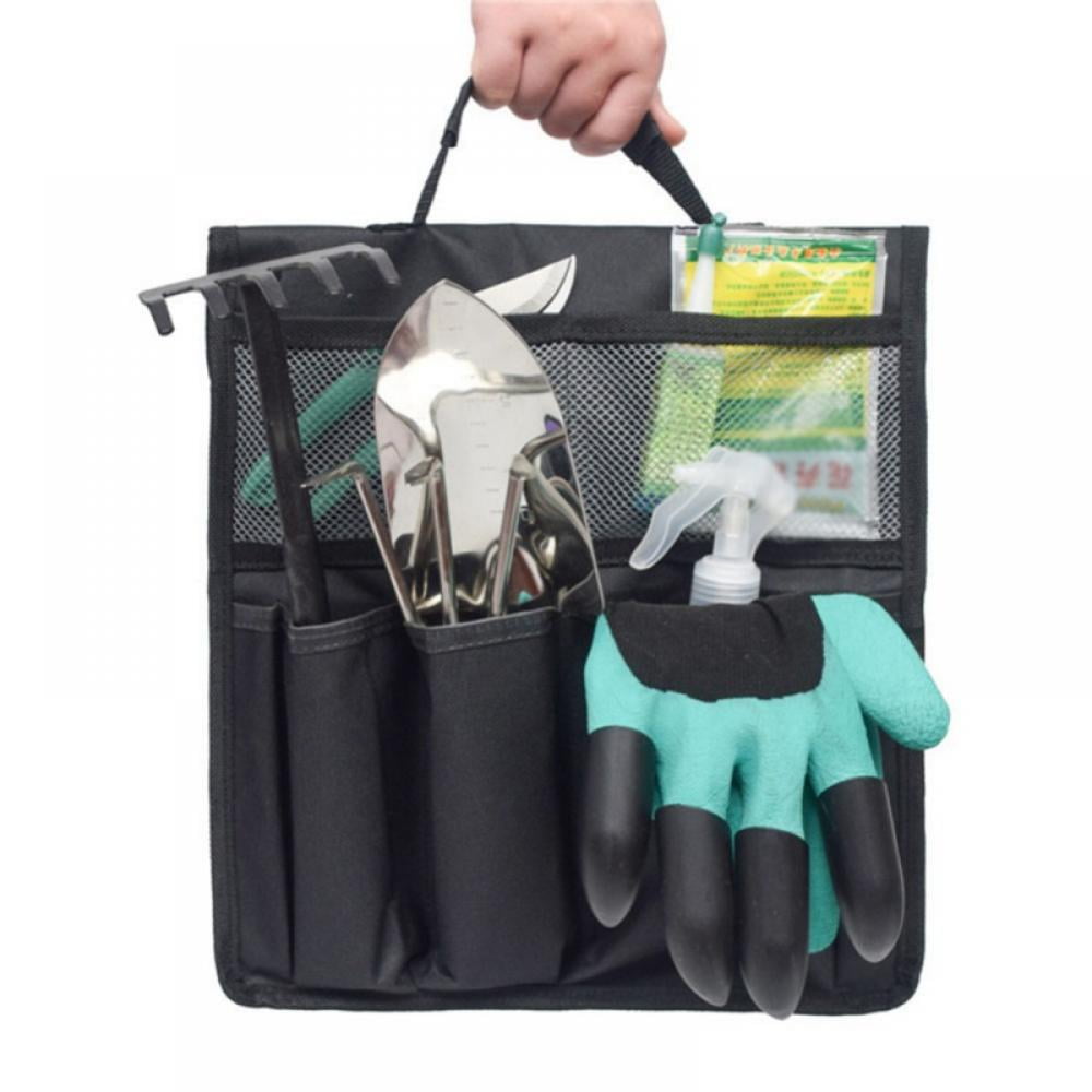 Black Portable Garden Foldable Kneeler Seat Tool Bag Outdoor Work Cart Storage Pouch 