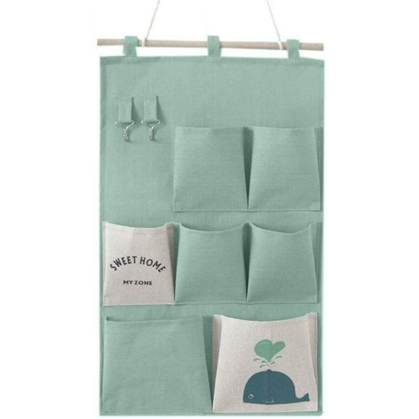Sac De Rangement En Tissu De Coton Organiseur à Suspendre Avec 3 Poches, Poches Pour Enfants, Organiseur Pour Chambre à Coucher, Salle De Bain, Cuisine ( Girafe