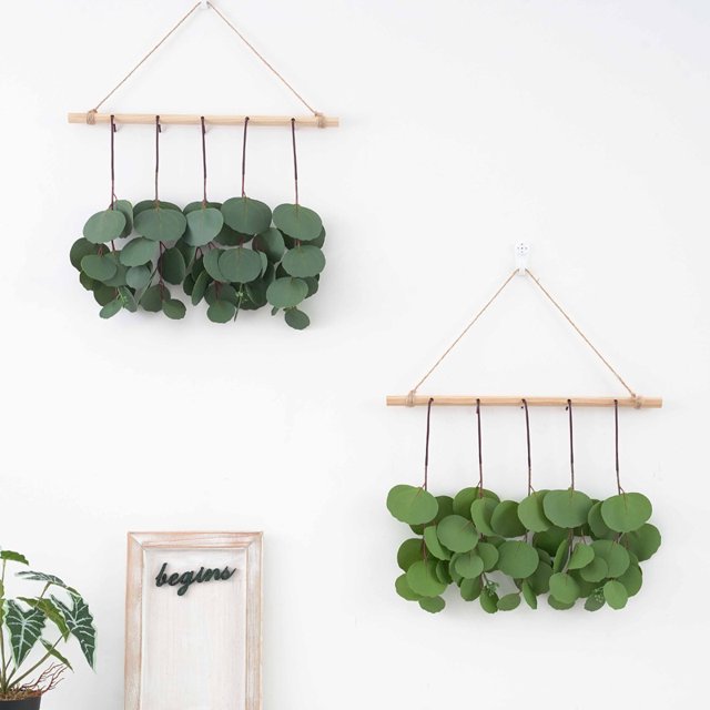 Gwong Decoración hogareña Hojas artificiales realistas Colgando Diseño de plástico Hermoso Todo Match Eucalyptus Hojas para el hogar Gwong 21075930