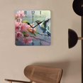 thumbnail image 4 of 16 Inch Wall Clock Battery Operated Square Clock Decorative for Office, Kitchen, Outdoor, Living Room，Hummingbird White Flower Leaves Creative, 4 of 4