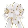 thumbnail image 1 of 10 piezas de lazo grande de 4 pulgadas con borde dorado, cintas de organza para envolver regalos de coche para Navidad, blanco, 1 of 6
