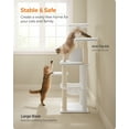 thumbnail image 6 of Cat Tree, 54.3-Inch Cat Tower with Scratching Posts, Hammock, Cat Cave, Padded Perches, Wooden Cat Condo, Cloud White, 6 of 7