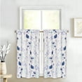 thumbnail image 2 of Alishomtll Kitchen Curtains Floral Print Tier Curtains Sets Light Filtering Small Window Drapes Rod Pocket ,26"Wx36"L,2 Panels,Gray Blue, 2 of 7
